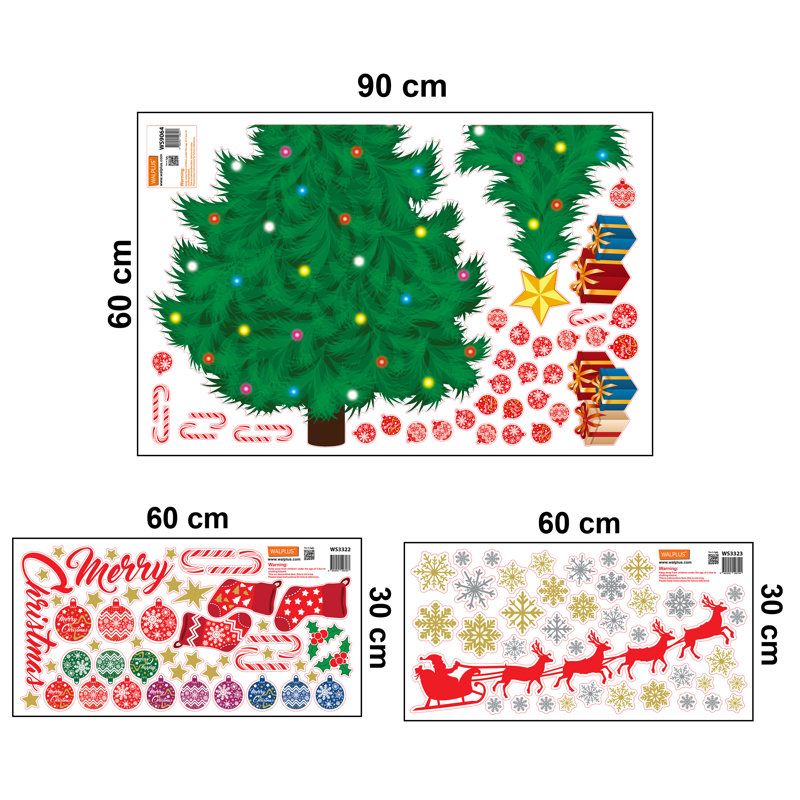 Santa Christmas Tree Wall Sticker Decals