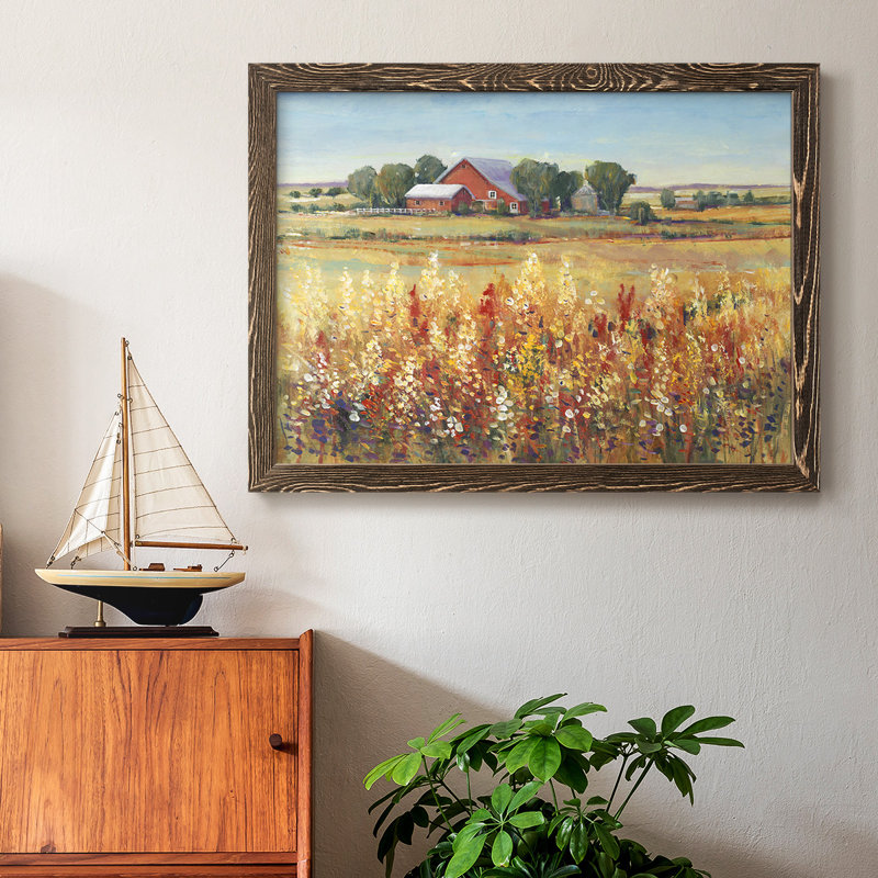 Country View I, reproduction d'art sur toile, H 26 po x l 38 po, Noyer