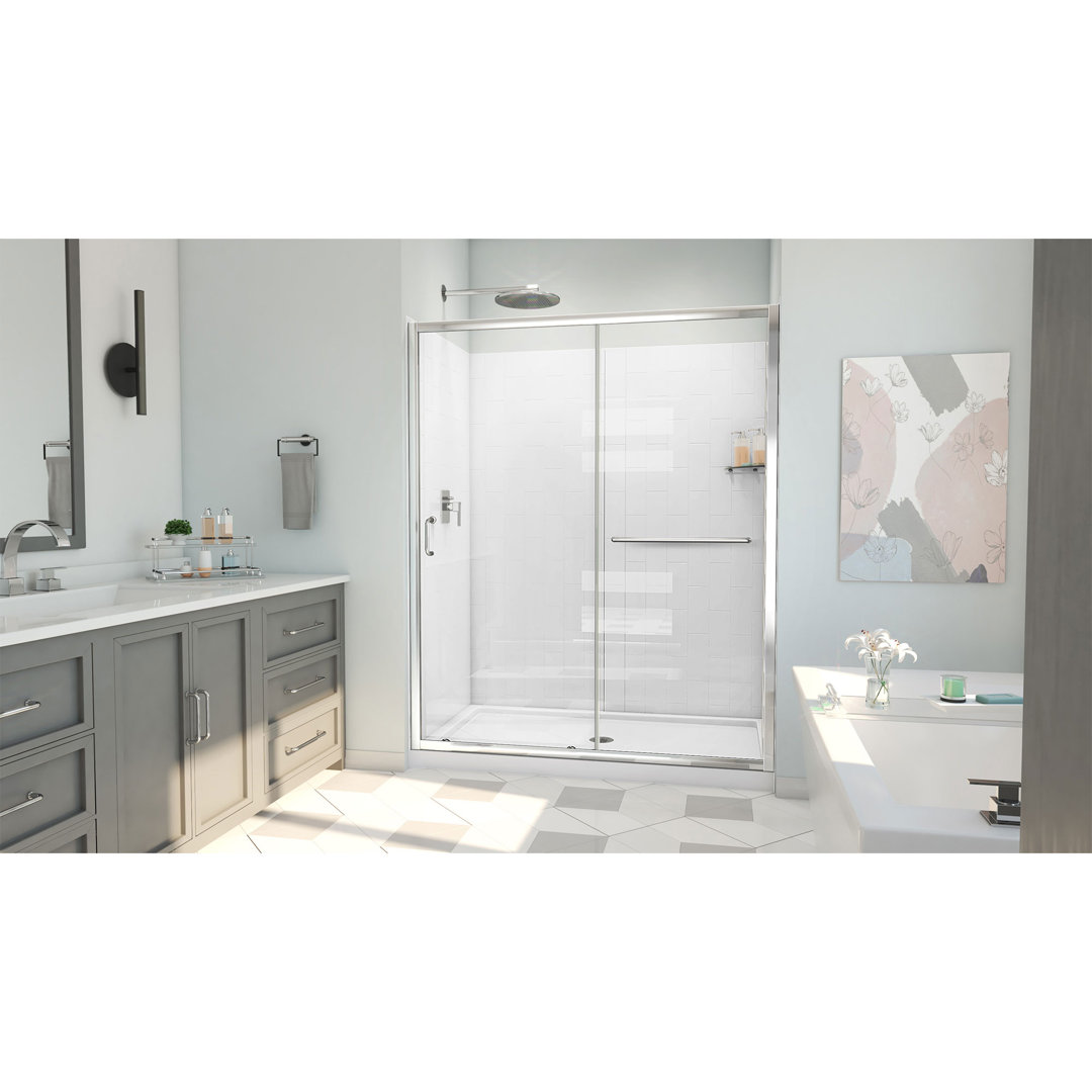 60" W x 36" D x 78" H Semi-Frameless Rectangle Shower Kit DreamLine Frame