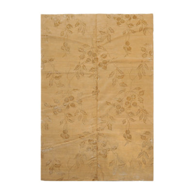 Tapis oriental rouge en laine et soie noué à la main 6 pi x 8 pi 11 po Red Caramel Studio®