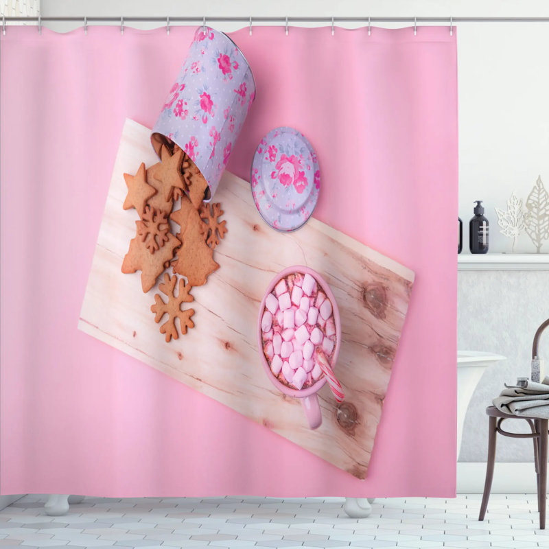 Shower Curtain with Hooks Included, 70" H x 69" W