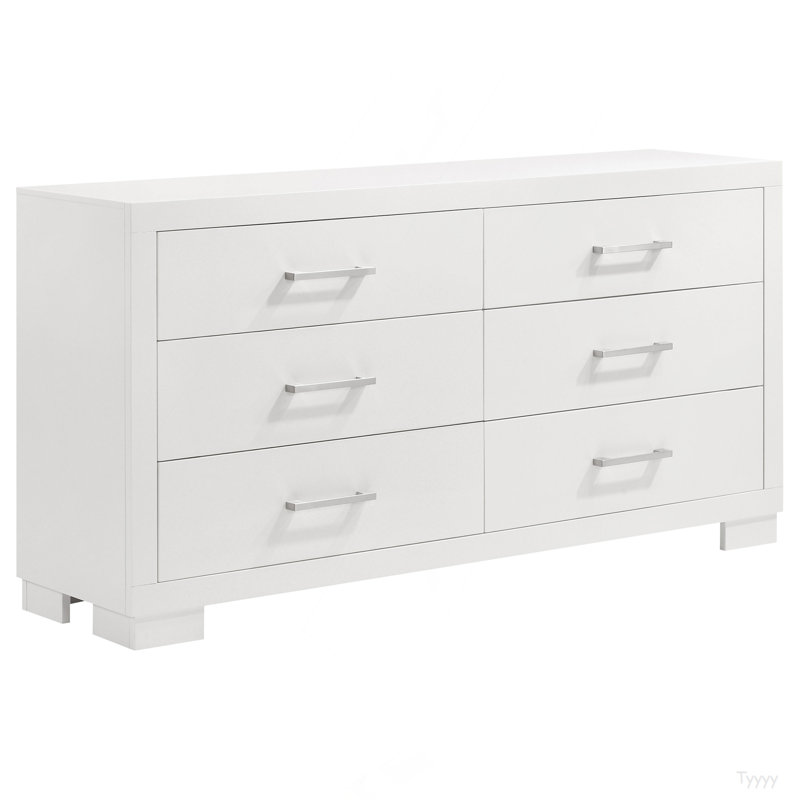 Commode 6 tiroirs Polk, Blanc