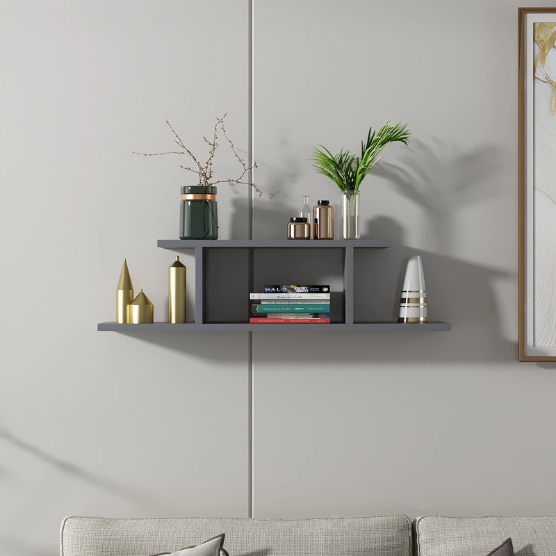 Concezia 2 Tiered Floating Wall Shelf, Anthracite