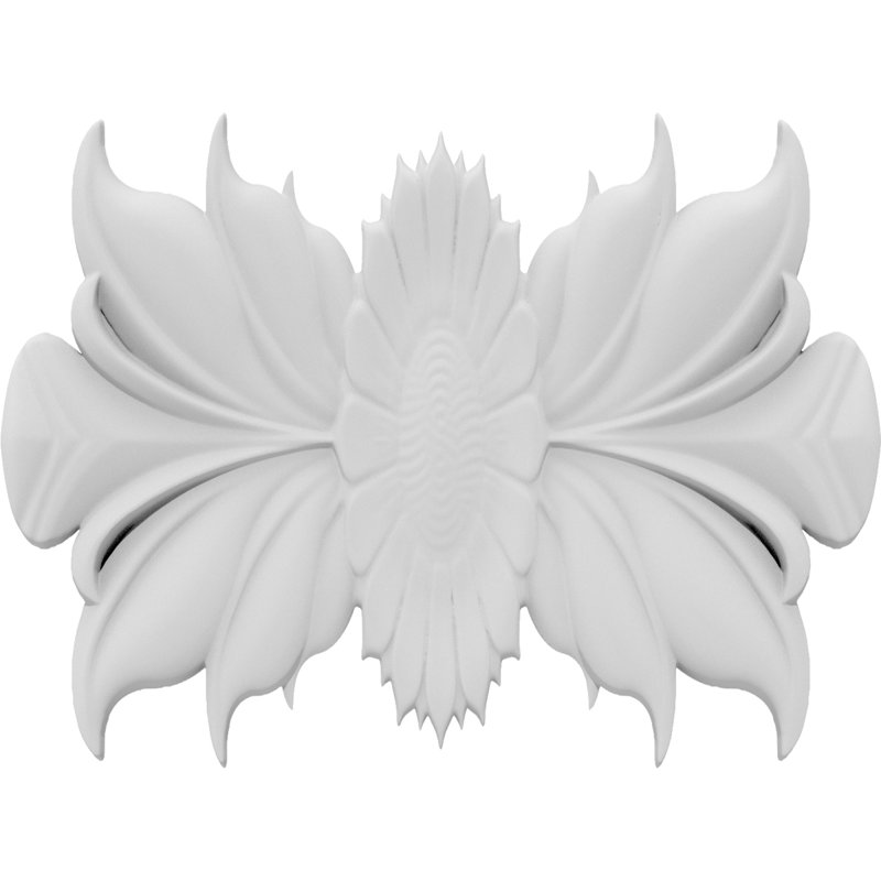Rosettes appliquées, H 4,5 po x l 6 po x P 0,5 po