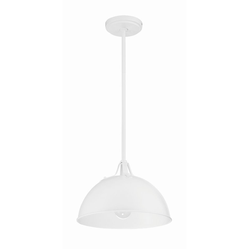 Luminaire suspendu en forme de dôme à 1 lumière Carlacia, Blanc