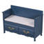 Banc de rangement pour salon avec espace, bleu marine antique, banc de rangement avec couvercle à ressort à gaz sans effort, grand espace intérieur