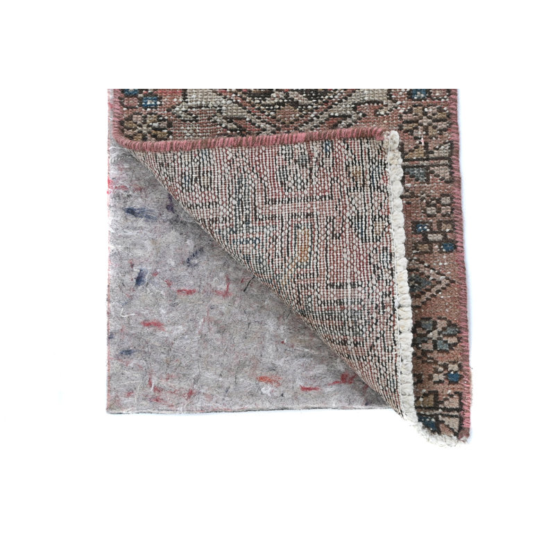 Tapis semi-antique délavé à motif floral rétro 1X2