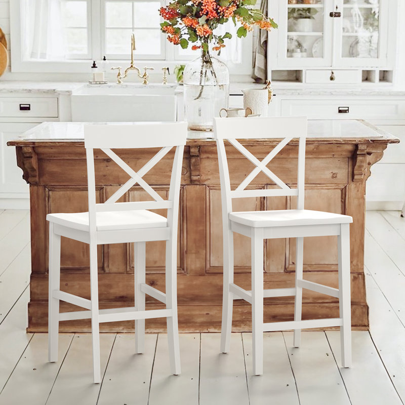 Tabouret de comptoir Janushan, Blanc