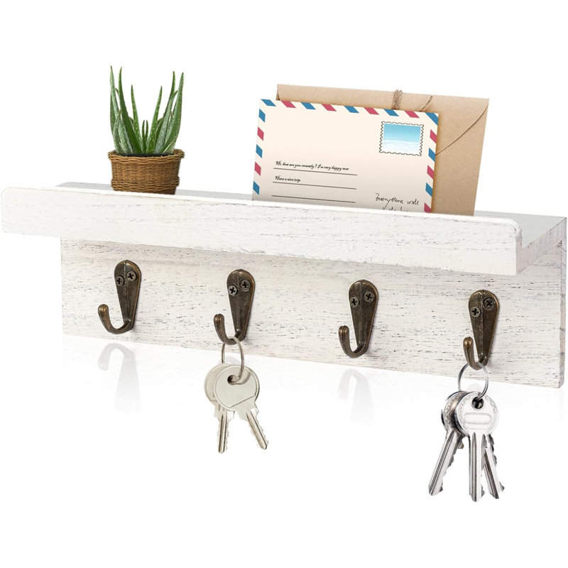Patoma Manufactured Wood Wall Organizer, White