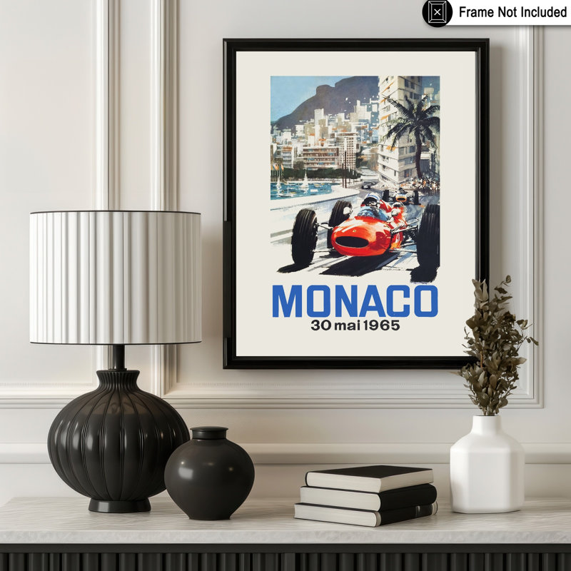 Monaco Car Racing, 1950, H 11 po x l 14 po, Affiche, Sans cadre