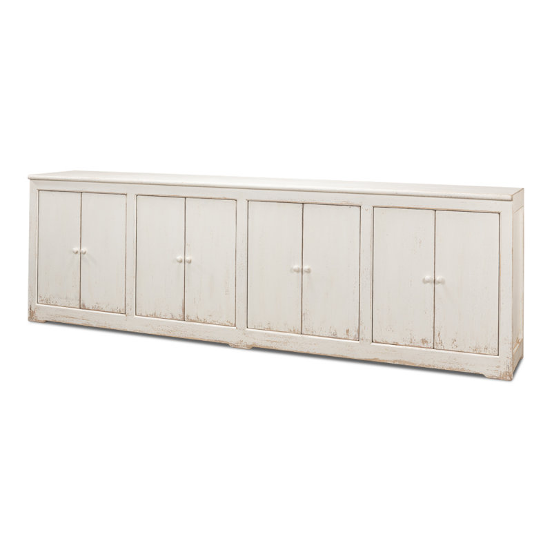Momeyer 122'' W Solid Wood Sideboard, White/White