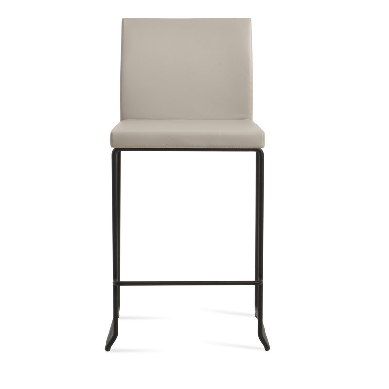Tabouret de bar et de comptoir empilable Aria, Tabouret de bar (siège d'une hauteur de 29 po), Noir, Gris clair