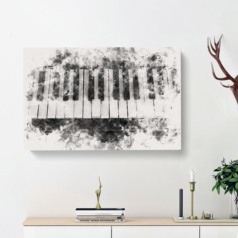 Broken Piano Keys - Wrapped Canvas, 50cm H x 76cm W x 3cm D