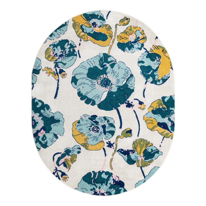 Bloom Floral Indoor Rug, Oval 7'10" x 10'