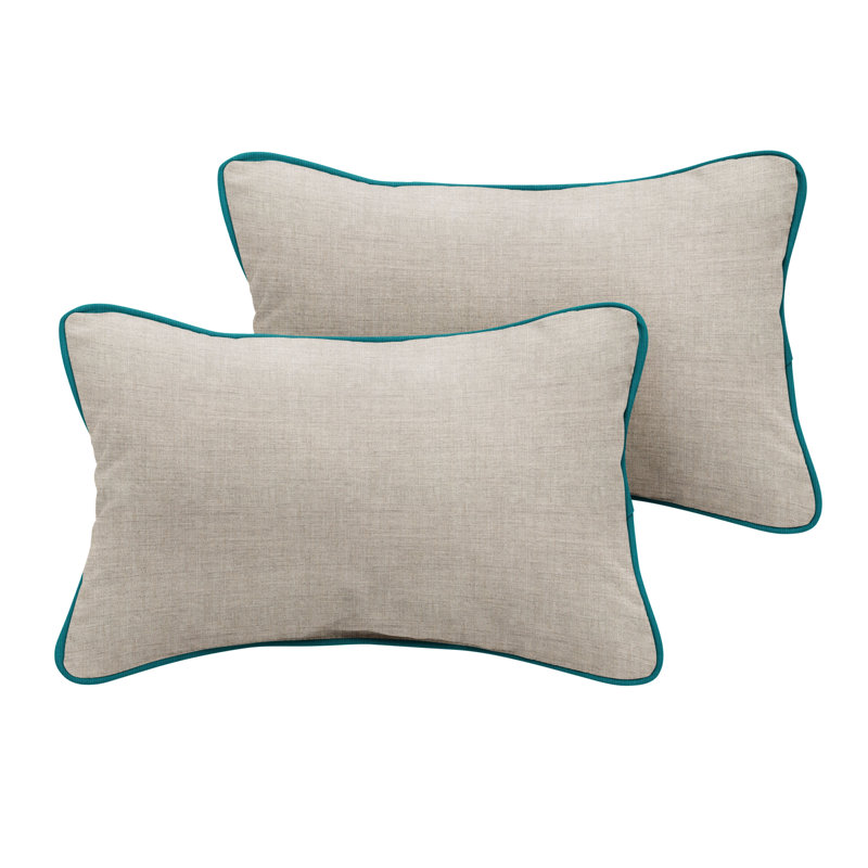 Sunbrella Outdoor Solid Corded Pillow, Dark Blue