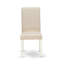 L'ensemble de table de cuisine 3 pièces comprend une table de salle à manger ronde avec piédestal et 2 chaises rembourrées en tissu crème, lin blanc