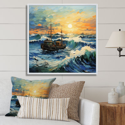Vangogh paysage marin avec pêche en V