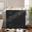 Ensemble de meuble-lavabo 36 po avec lavabo en céramique, armoire de rangement en bois massif, ensemble de meuble-lavabo autoportant avec 3 tiroirs et portes à fermeture douce-115672131