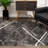 Rug Branch Arden 7' x 10' (6'7" x 9'6") Grey/White Geometric Indoor Area Rug, Contemporary, High Pile, Stain-Resistant Carpet - Living Room, Bedroom, Dining Room, and Kitchen-1344689785