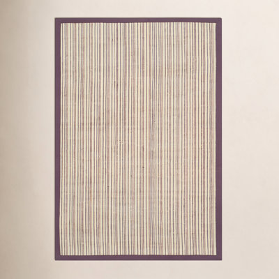Auckland Striped Sisal Beige/Purple Area Rug