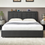 Kempst Bed Frame with Charging Station, Upholstered Platform Bed Frame with Adjustable Headboard