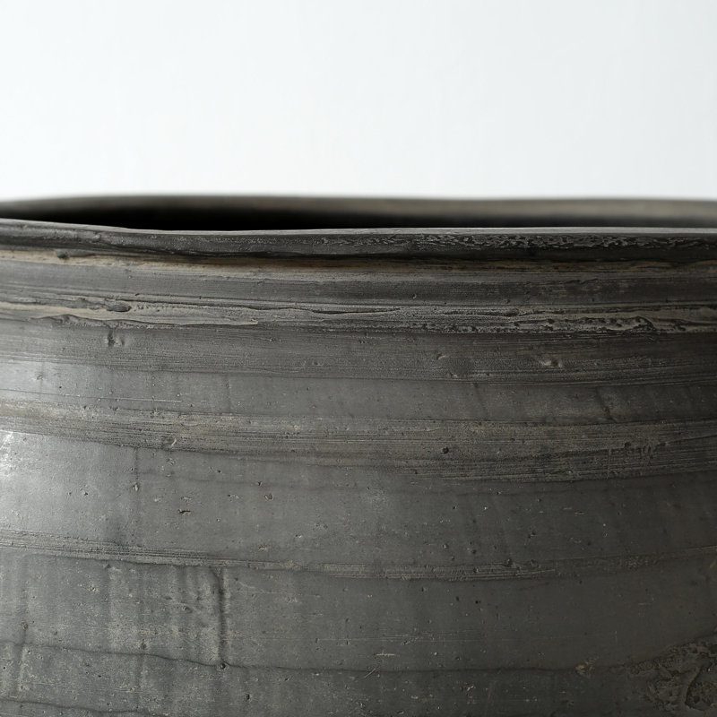 Black Indoor / Outdoor Earthenware, 14" H x 15" W x 15" D