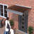47"X34" Door Window Awning. Solid Polycarbonate Roof. Brackets. Heat . Garden Shade. Dark Brown Awning - Aluminum Alloy Brackets Rain Protection