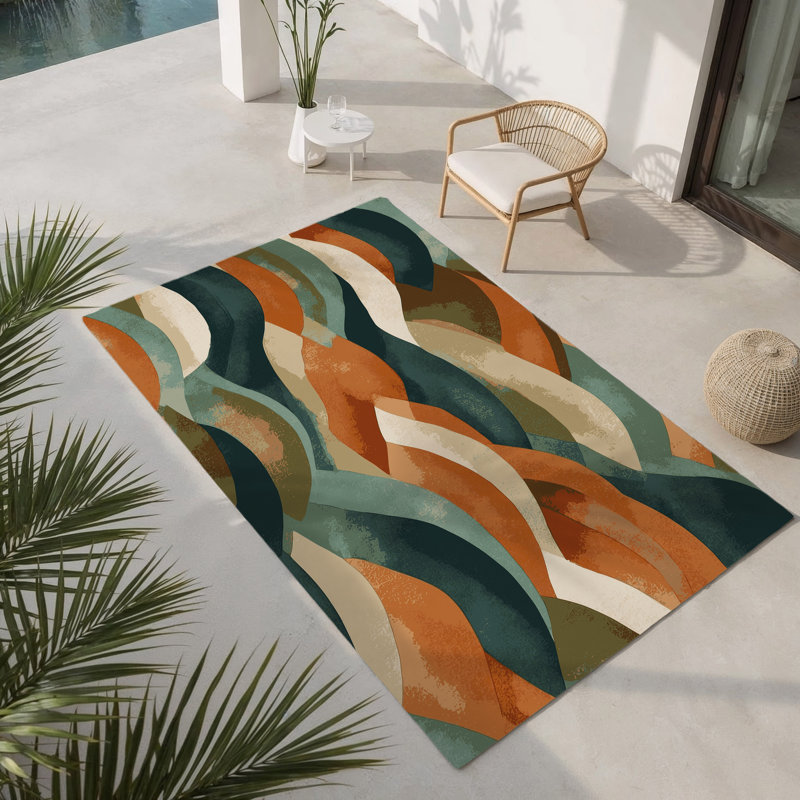 Tapis intérieur et extérieur Woodland Waves, Rectangle 9 pi x 12 pi