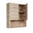 26" Wall Mounted Bathroom Storage Cabinet With Curved Edge Design, Soft-Close Doors & Open Shelf, Modern Floating Organizer For Bathroom, Laundry, Or Kitchen (White Oak / Beige)-1159399551