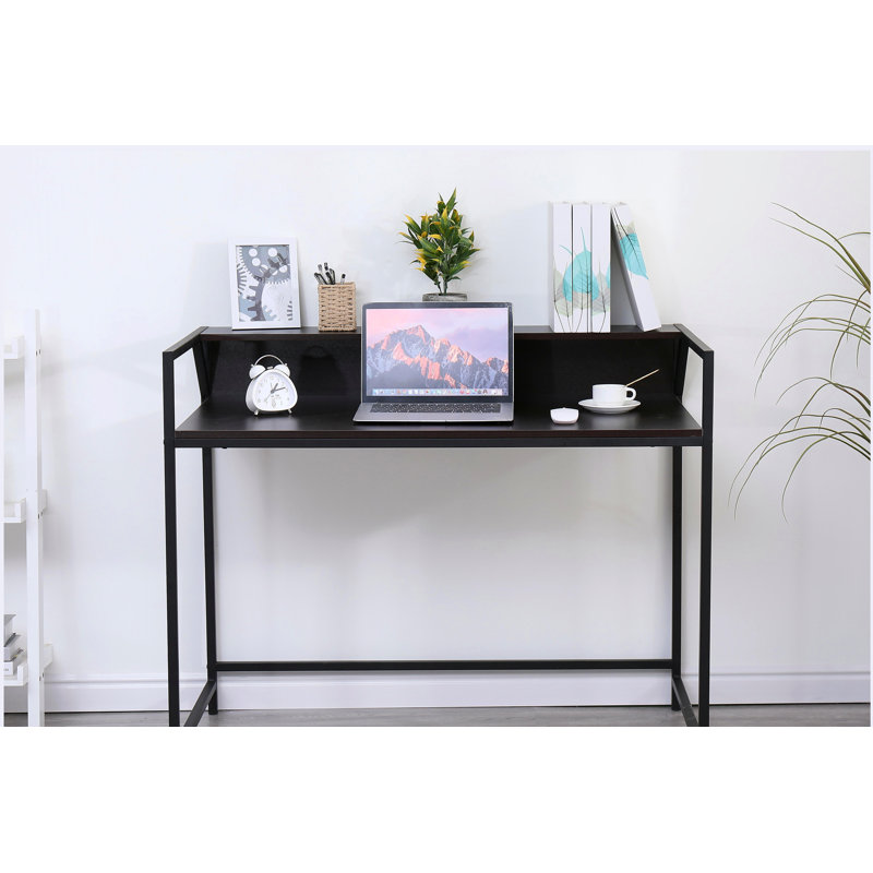 Dessus de la commode noire, plateau d'entrée étroit et moderne, petite table de dossier de canapé, table de canapé mince, table de salon, bureau de couloir de chambre à coucher de vestibule