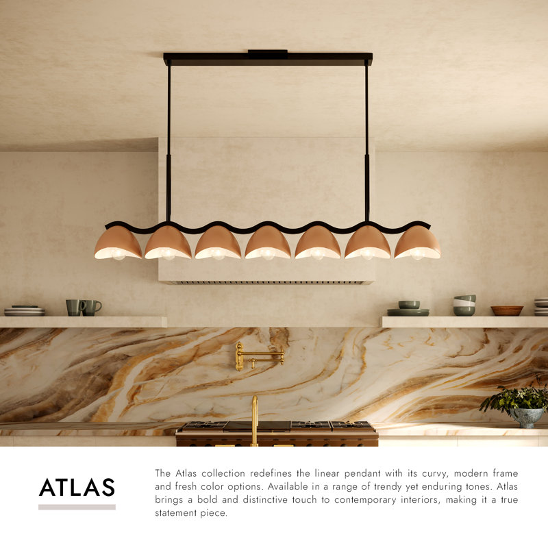 Atlas 42-in Black Linear Pendant