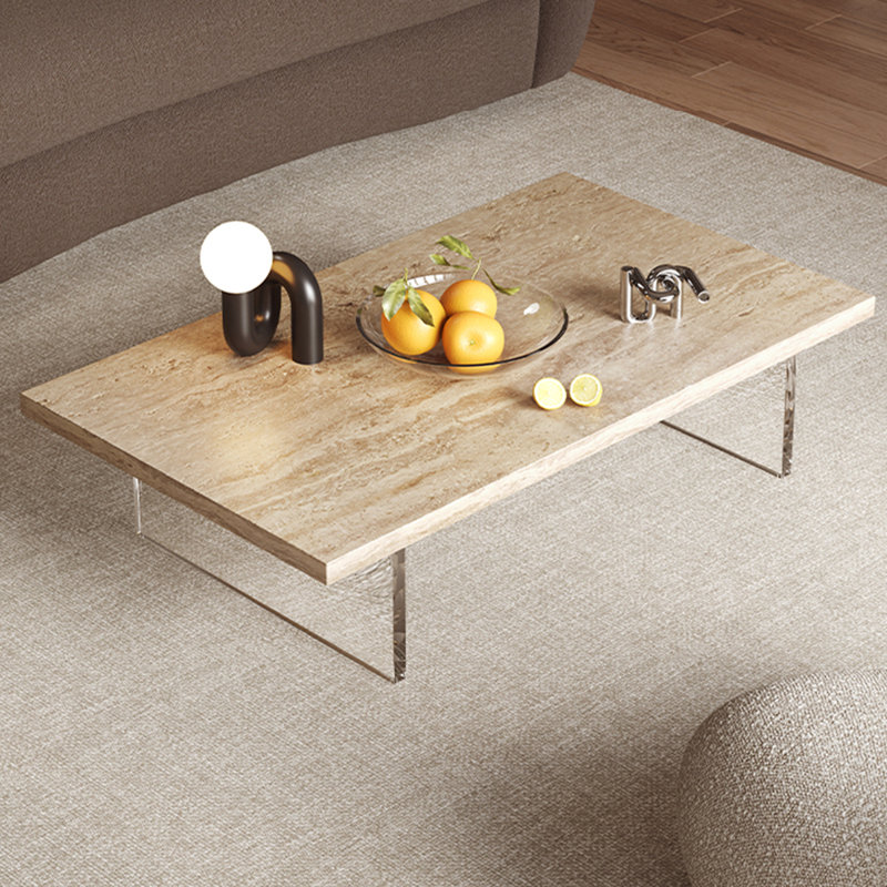 Table à thé en pierre naturelle, H 11,81 po x L 47,24 po x l 27,55 po