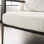 Fauteuil d'appoint luxueux blanc avec rembourrage doux et construction avec dossier bas et dossier doré