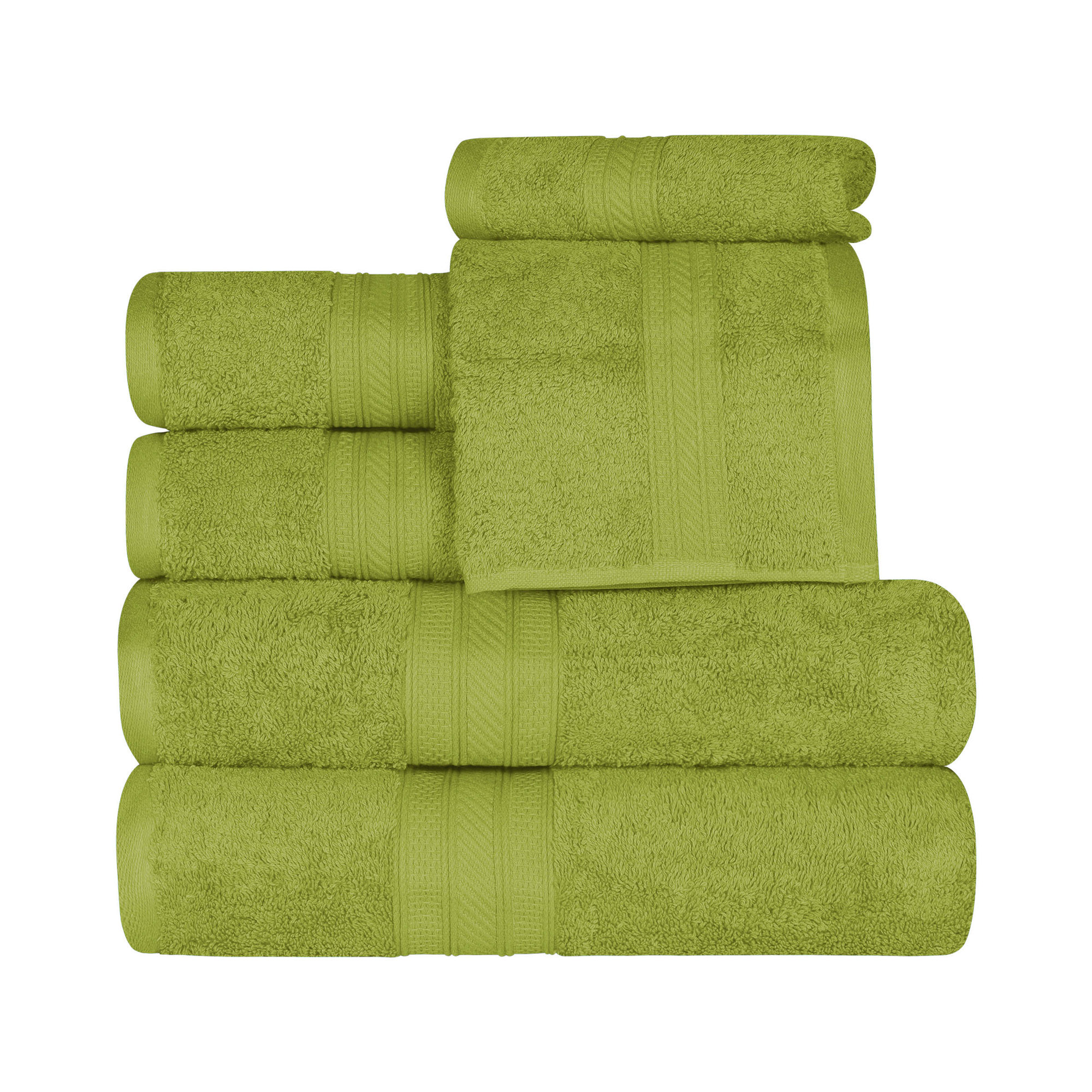 Glenlee 700GSM Long Staple Combed Cotton 6-Piece Towel Set, Green Essence