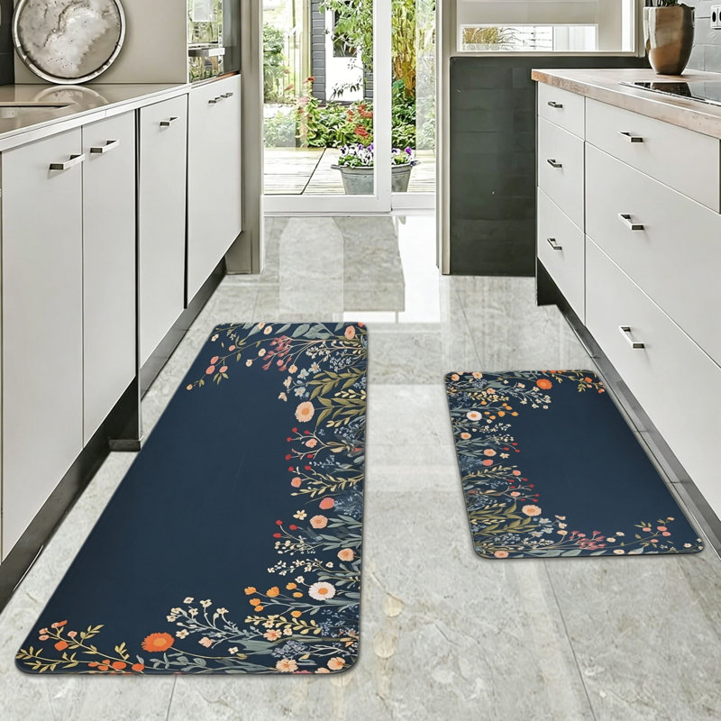 Ensemble de 2 tapis de cuisine Boho Wildflower
