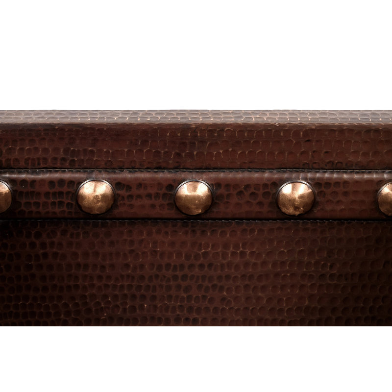 Évier de bar rectangulaire 16 "en cuivre martelé avec sangle de baril Gourmet