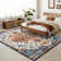 Machine Washable Rug with Rubber Backing for Living Room Vintage Non-Slip Dining Room Rug Easy-Cleaning Floor Carpet for Bedroom Playroom