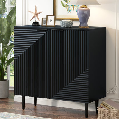 Minimalist Side Cabinet, Functional Cabinet With Geometric Design
