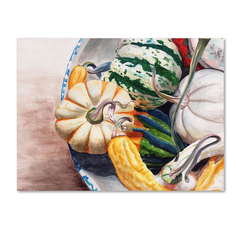 « automne gourds » par jennifer redstreake, reproduction d’art sur toile tendue, H 24 po x l 32 po x P 2 po