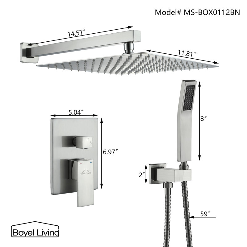 All-In-One Kit with Rough in-Valve, Brushed Nickel
