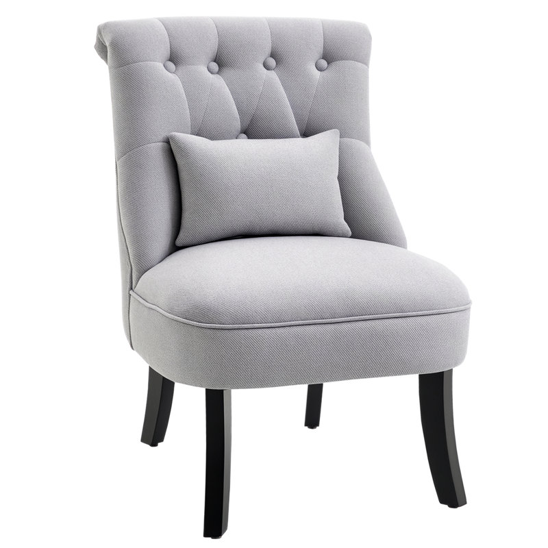 Kiyohisa 52.5cm Wide Tufted Lounge Chair, Light Grey