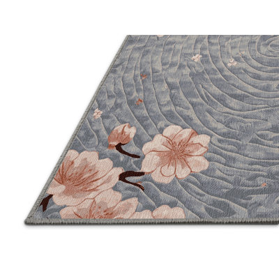 Machine Washable Gray Area Rug