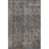 Rapture Abstract Area Rug in Siver Gray/Mink Brown