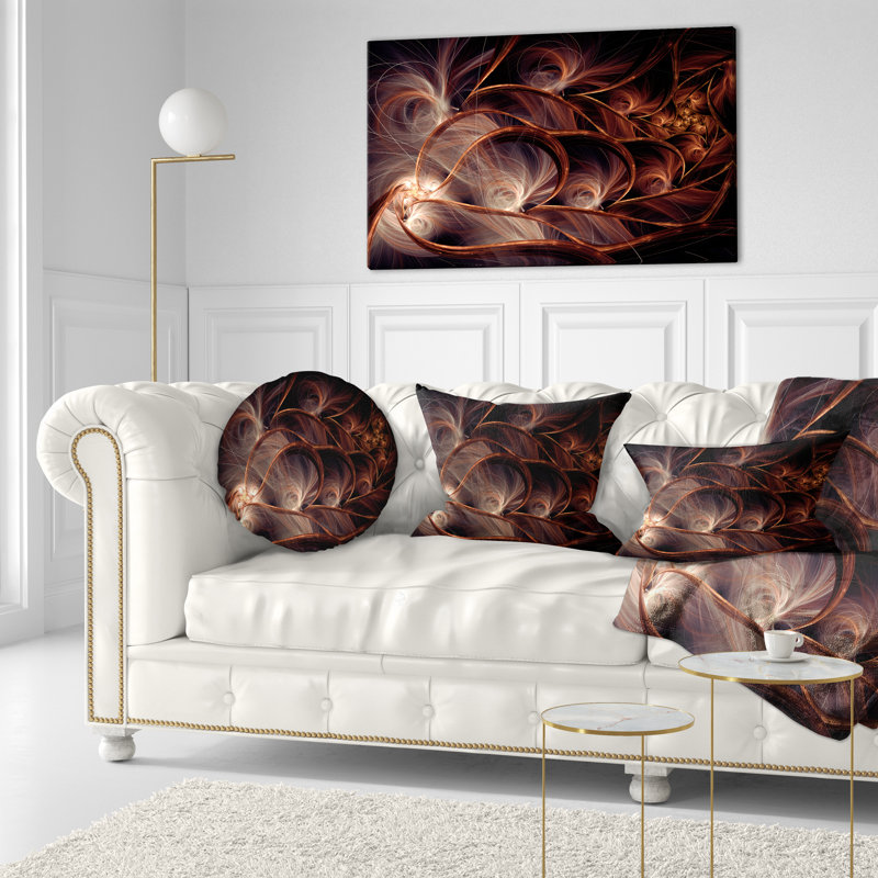 Coussin lombaire floral fractal scintillant