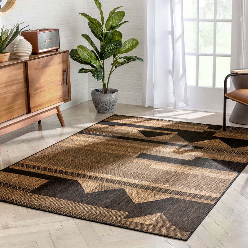 Milo Abstract Synthetic Indoor / Outdoor Area Rug, Rectangle 120 x 160cm