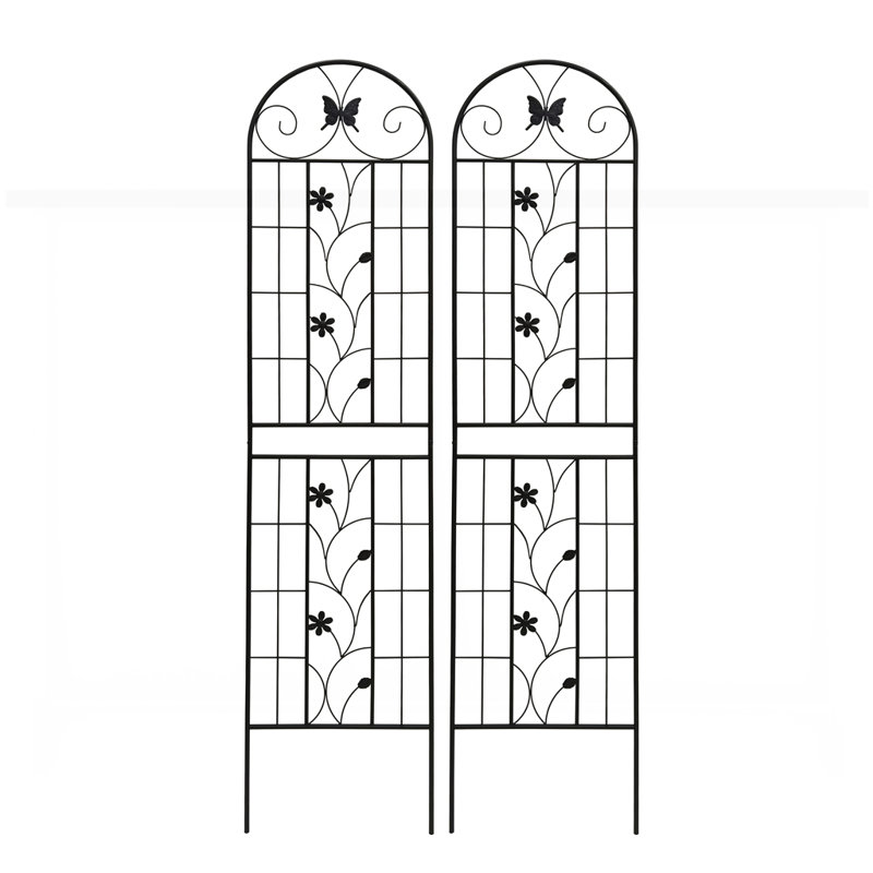 Ensemble de 2 treillis de jardin en métal antirouille, H 86,7 po x l 19,7 po x P 1 po