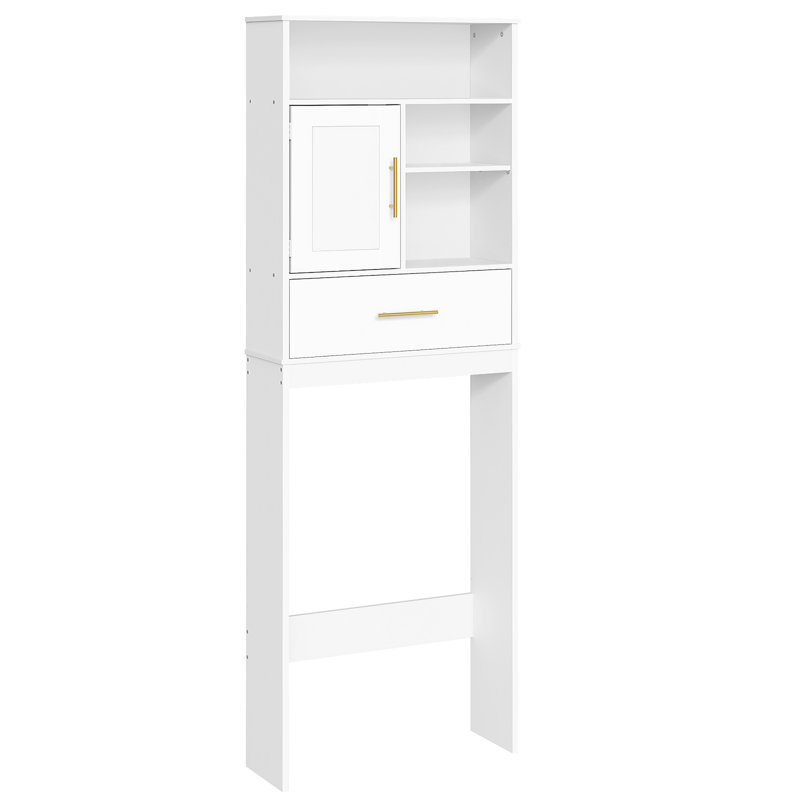 Armoire de rangement autoportante au-dessus de la toilette avec tablette réglable et tiroir