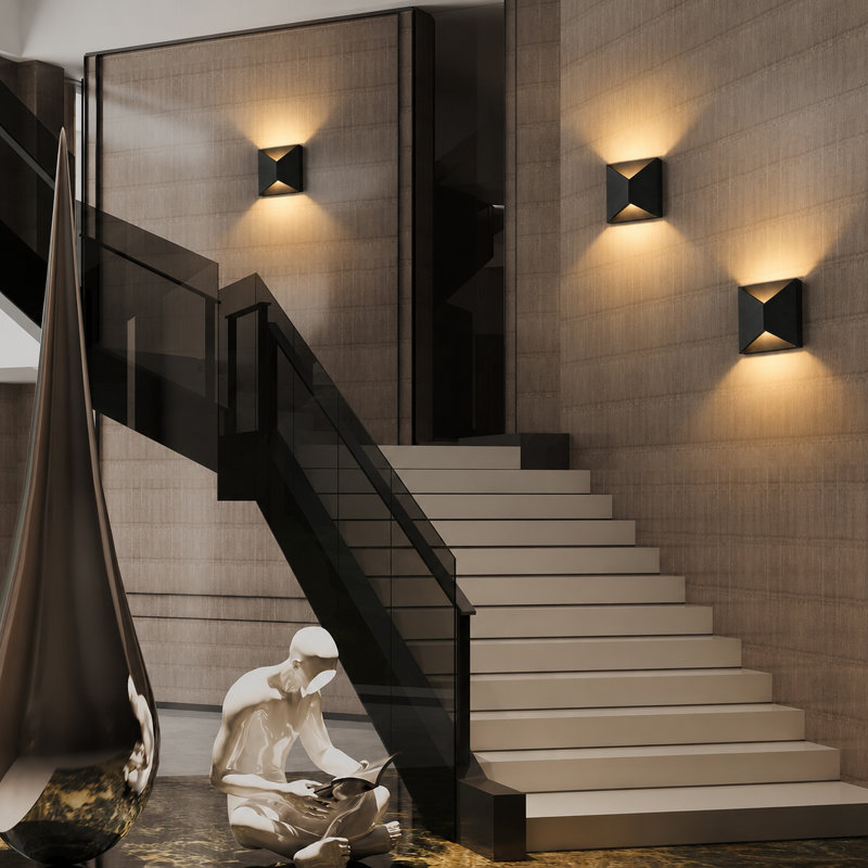 Square Flush Mounted Sconces Wall Light, 7.1" H x 7.1" W x 3.8" D