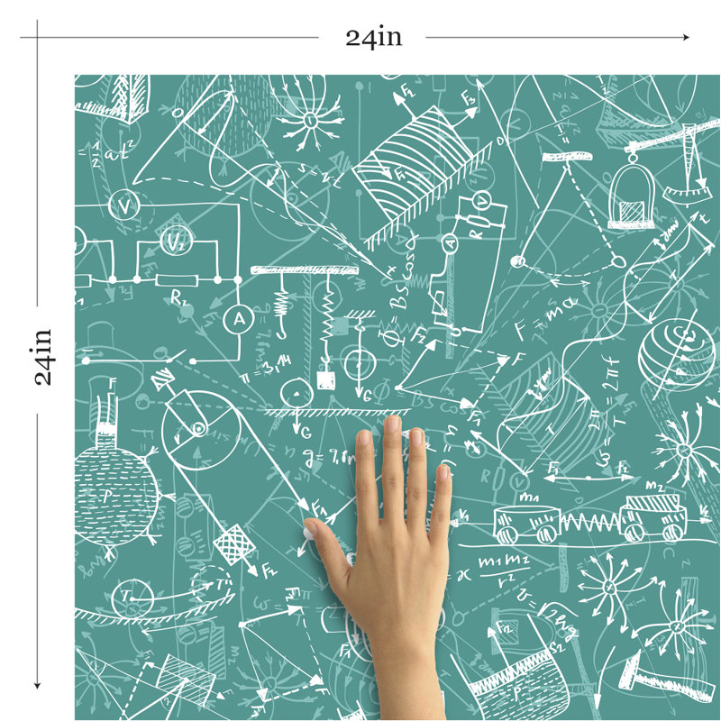 Keaney Graph Children Removable Paintable Peel and Stick Wallpaper Panel, 126" L x 24" W
