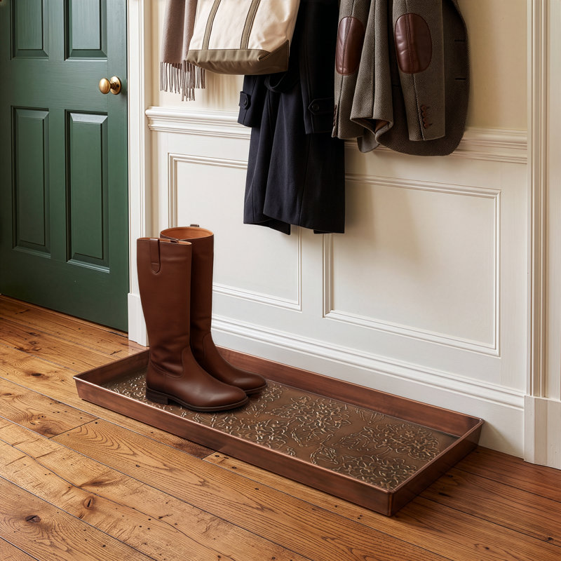 Mophead 30" x 13" Indoor Boot Tray, Antique Copper